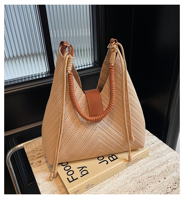 Knitted underarm bag for women Kakhi