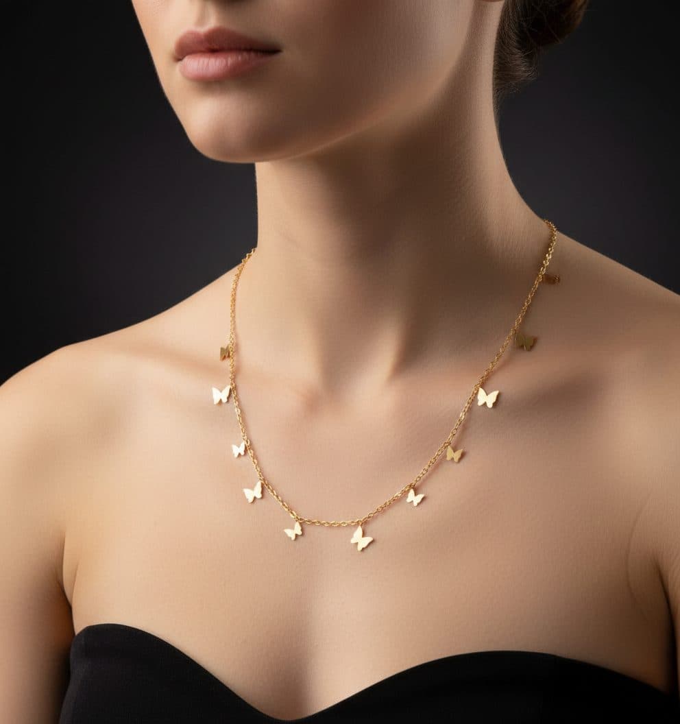 Elegant Butterfly Gold Necklace